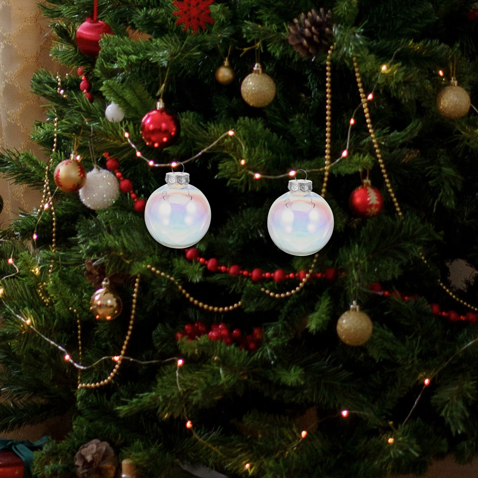 

10 Pcs 8cm Christmas Decoration Balls PET Plastic Hanging naments for Tree Party Home Garden Celebrations Xmas DIY