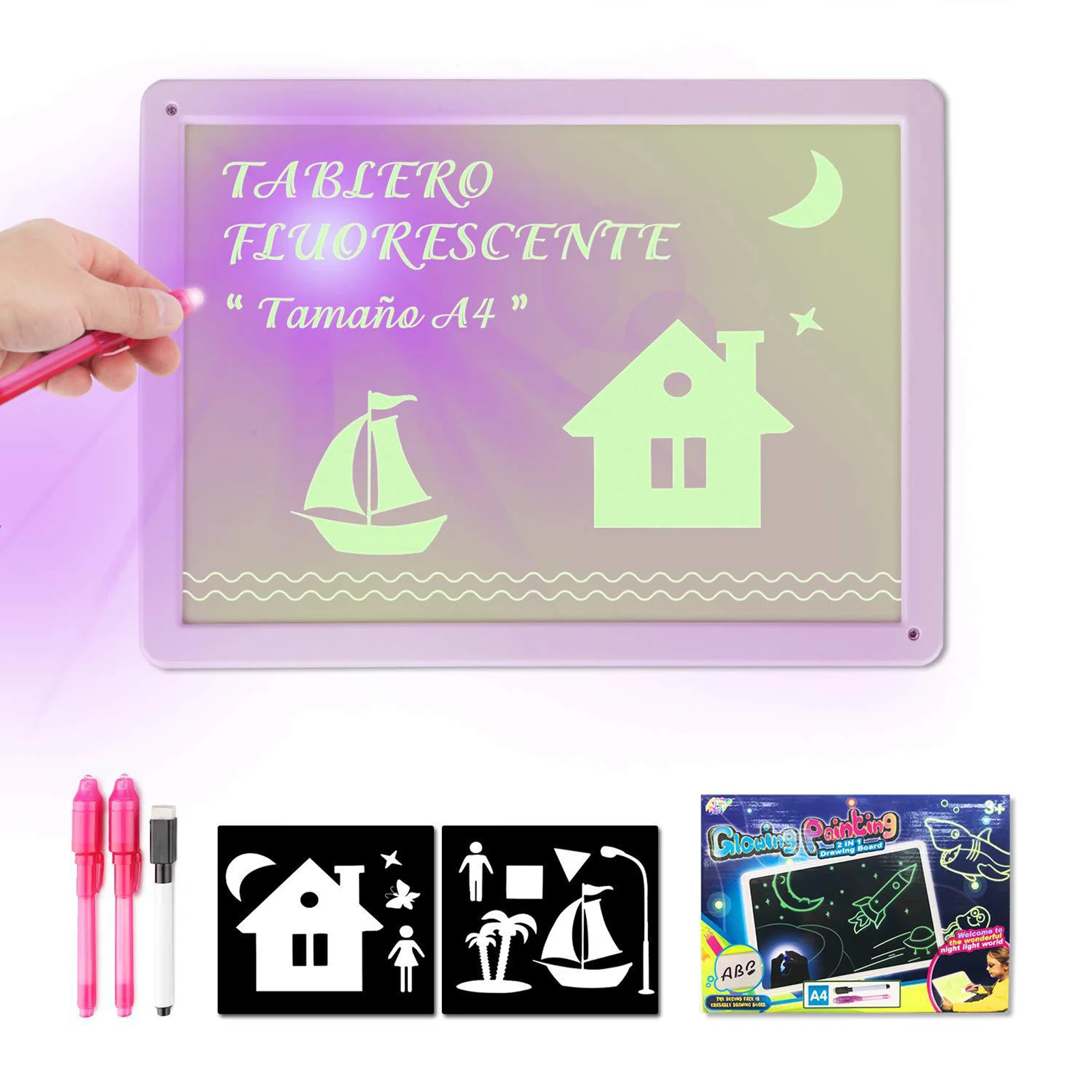 Fluorescent Painting Board Funny Early Education Drawing Toy Suitable for Children Kids School