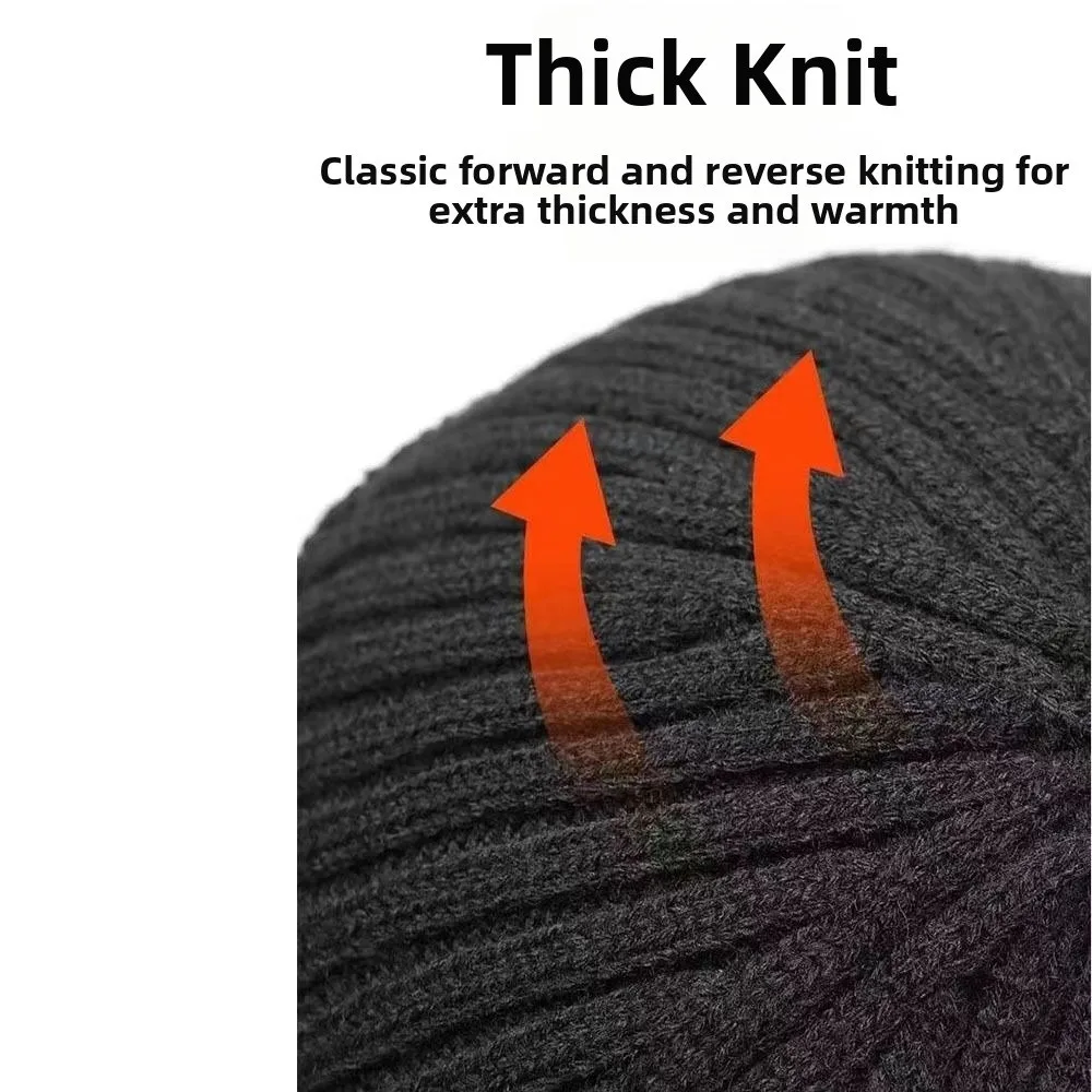 หมวกไหมพรมป้องกันหูแบบหนา ป้องกันลม อุ่นสบาย สไตล์เบสบอล สีพื้น สำหรับผู้ชาย