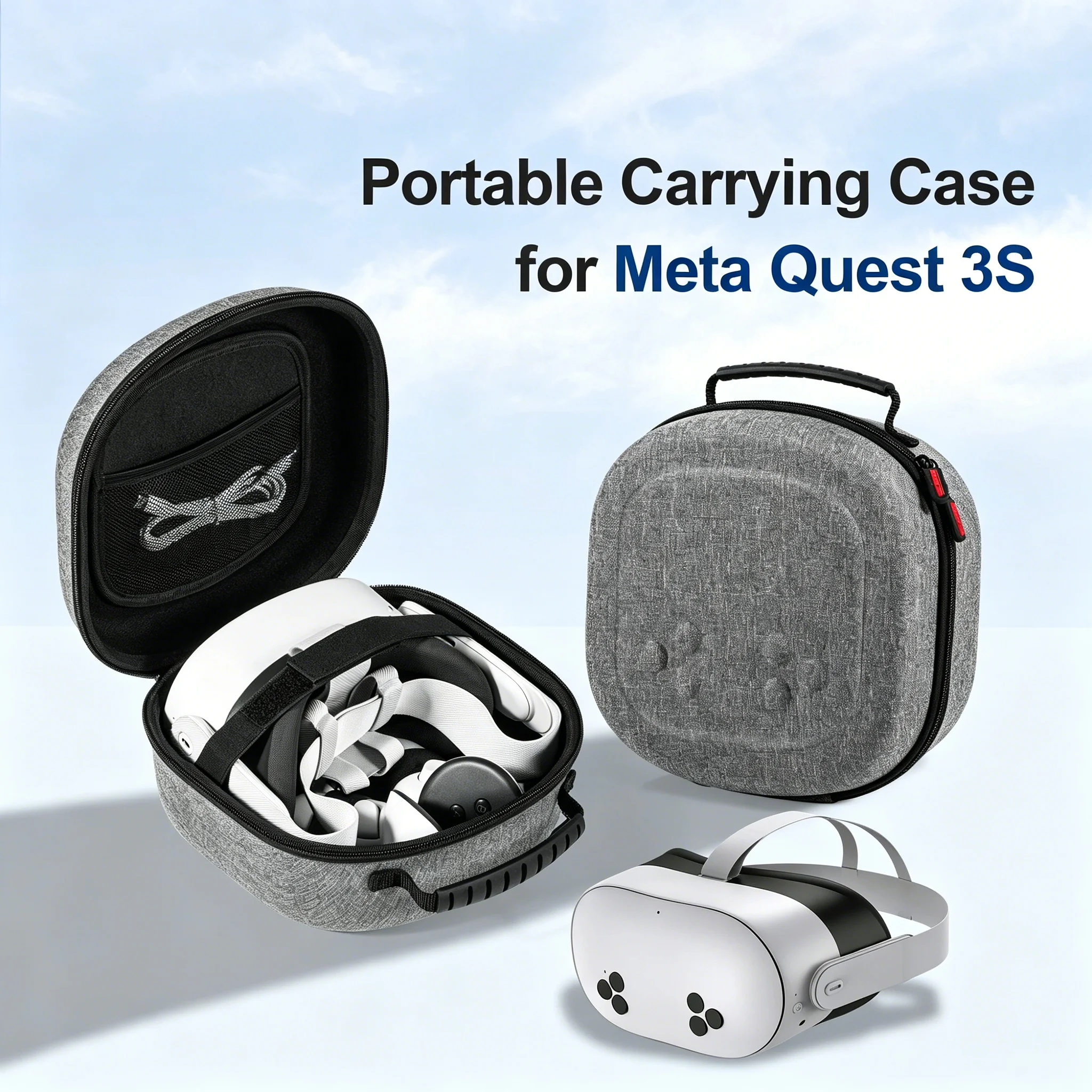 Fotografia 3: Capa Protetora Dura EVA para Meta Quest 3S, Bolsa Organizadora de Acessórios para Headset VR