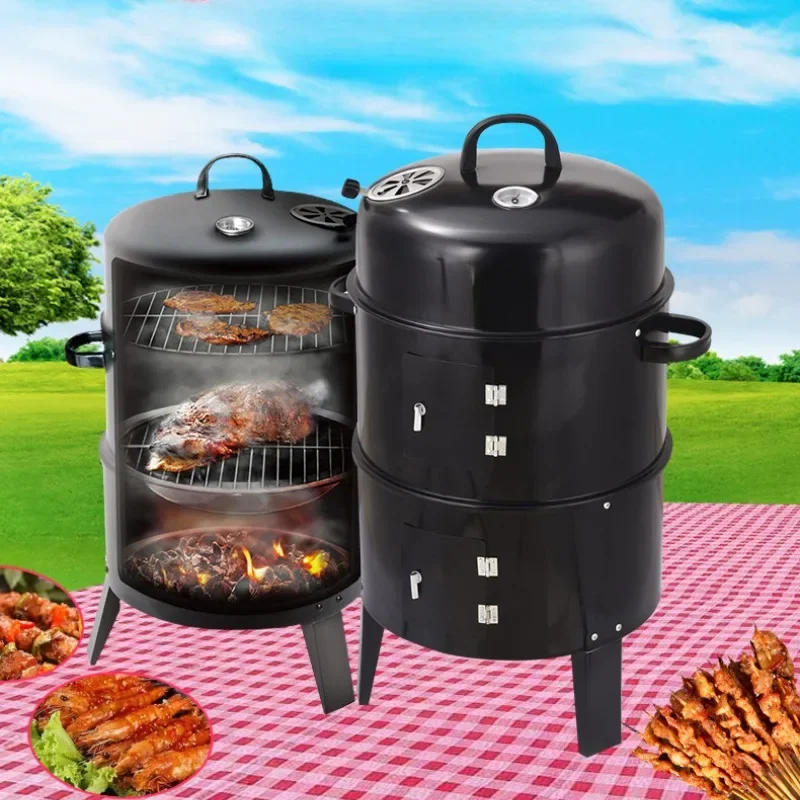 Three in One Smoking Oven Outdoor Braising and Grilling Smoking and Grilling Oven Charcoal and Firewood Smoked Meat Oven