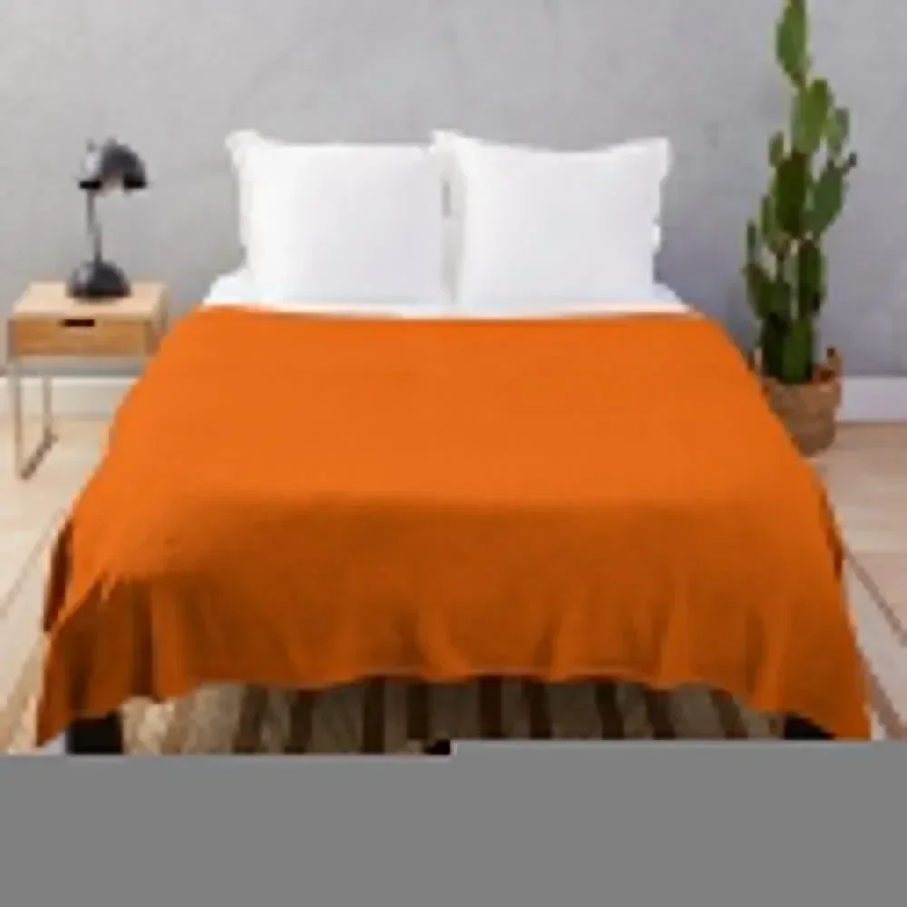 

Bright Orange - Plain Throw Blanket Soft Plush Blanket as Housewarming Gift