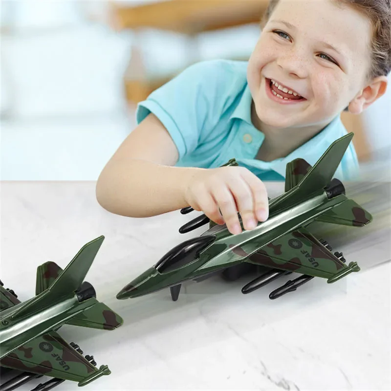 6Pcs Pull Back Aircraft Model Toys 10CM Camouflage Military Aircraft Collection Warplane Airplane Toys For Kids Boys Gifts