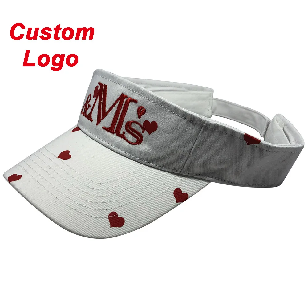 Custom Sun Visor Cap Youth Girls Female Players Headwear Football Basketball Golf Tennis Curved Brim Without Crown Sport Hat