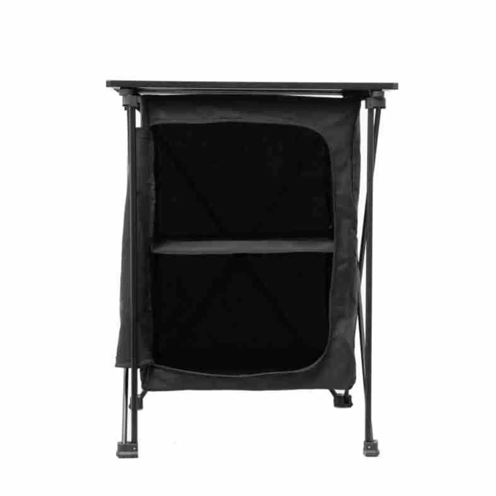 Foldable Camping Cabinet Outdoor Cupboard Accessories with Carry Bag Organizer 2 Tier Storage Cabinet for Camping BBQ Beach