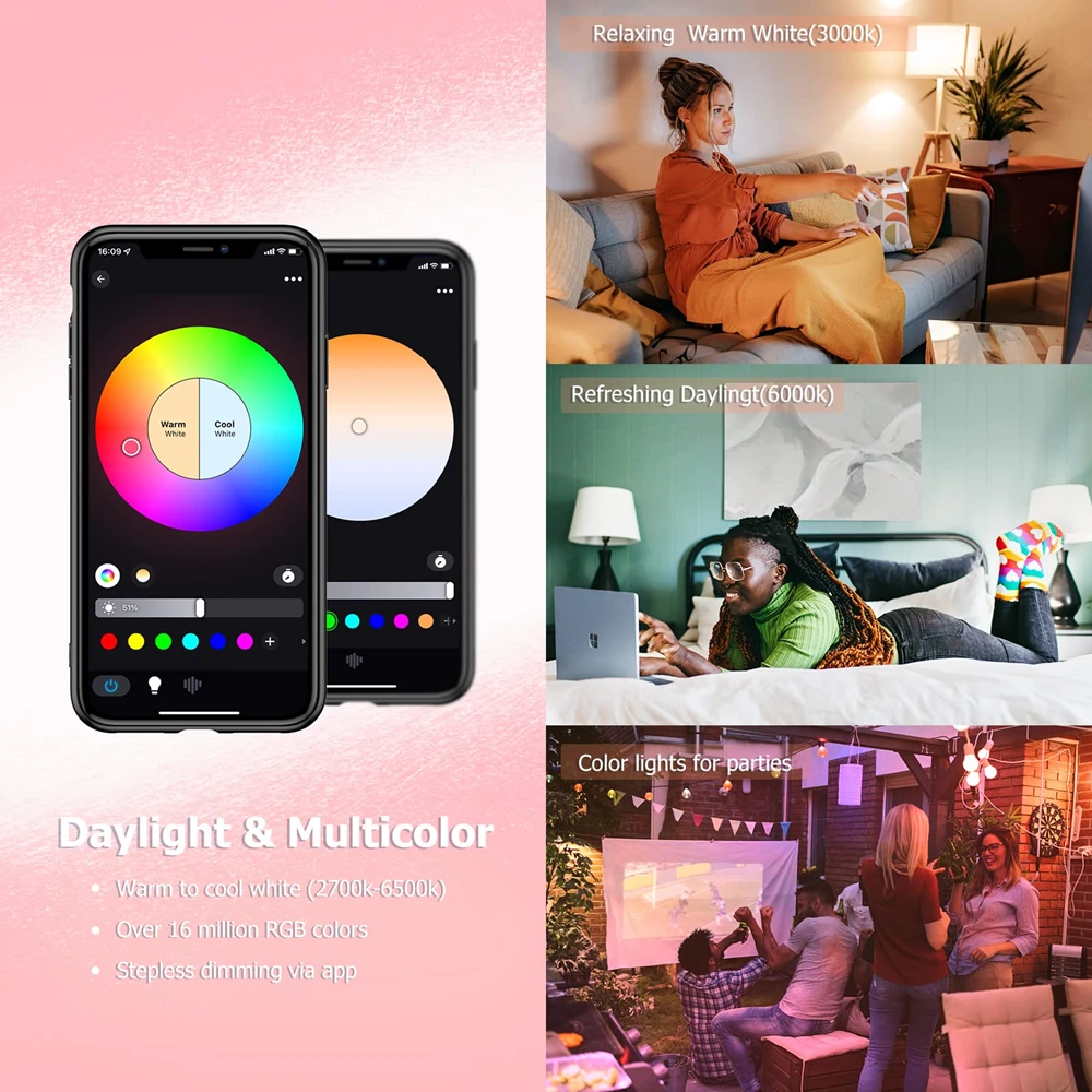 Led smart lamp tuya smart life app control rgbcw 15w AC85-265V kleur veranderlijke timing home lighting dimbare bluetooth 4.0 e27