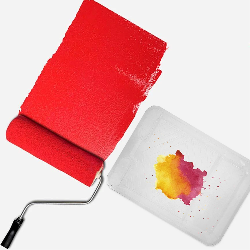 

4Pcs Plastic Paint Tray DIY Painting Projects Home Improvement Walls Furniture Spill Prevention Time-Saving Easy Cleanup