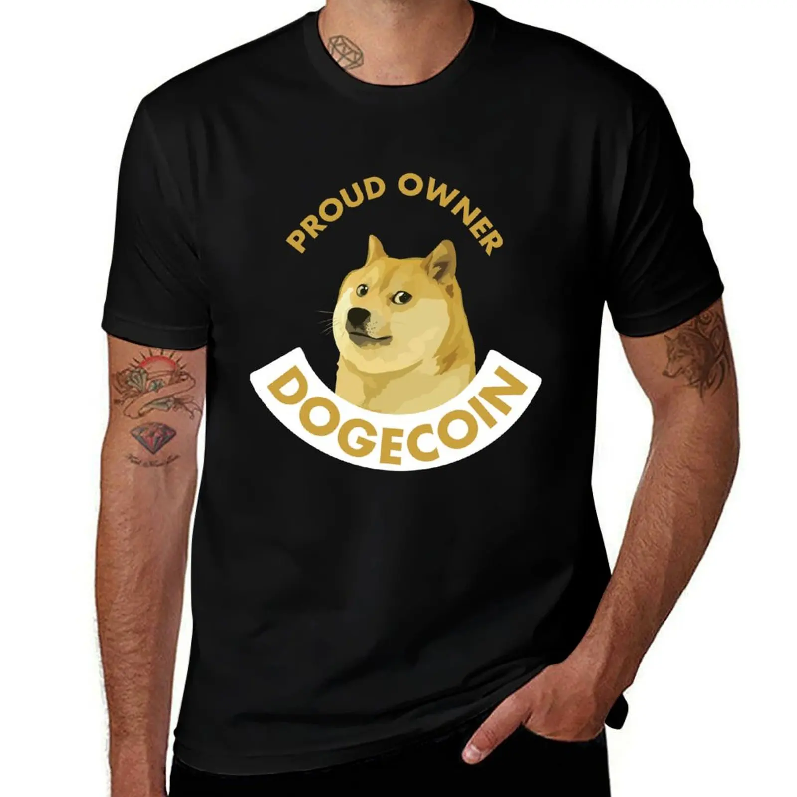 

Dogecoin Proud Owner T-Shirt man t shirt cotton high quality man t shirts for men casual t shirts with prints T-Shirt
