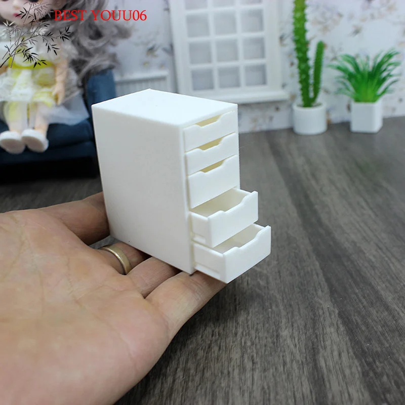 

Hot Dollhouse Mini Furniture Drawer Style Five Drawer Cabinet Bedside Table Cabinet Shelf Cupboard Model Dollhouse Furniture Toy