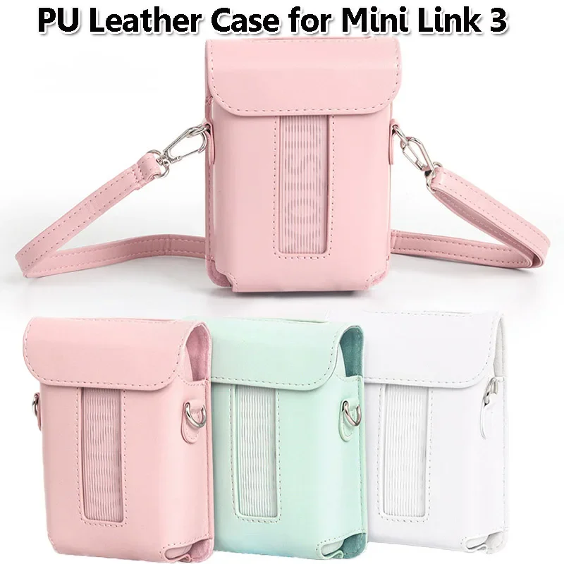 กระเป๋าหนัง PU แบบพกพาสําหรับ Mini Link 3 Perfect Fit ป้องกันพร้อมสายคล้องไหล่สําหรับ Mini Link 3 อุปกรณ์เสริม
