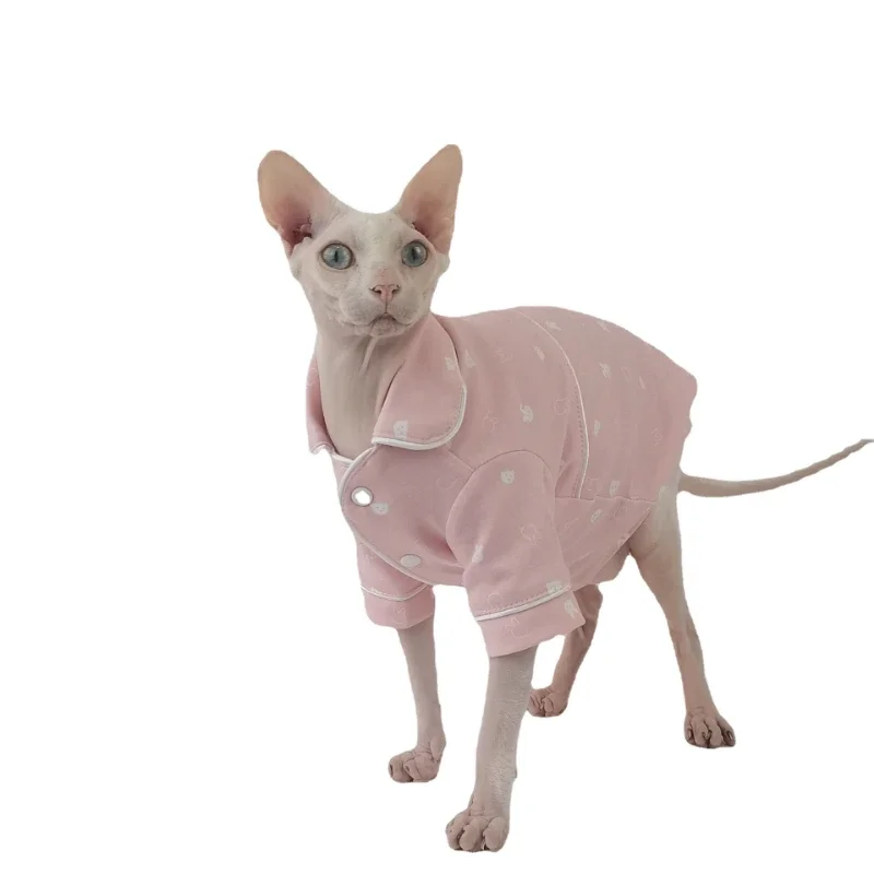 New Spring and Autumn Rabbit Pajamas Sphinx Hairless Cat German Clothes Cotton Breathable Skin-friendly Cute.