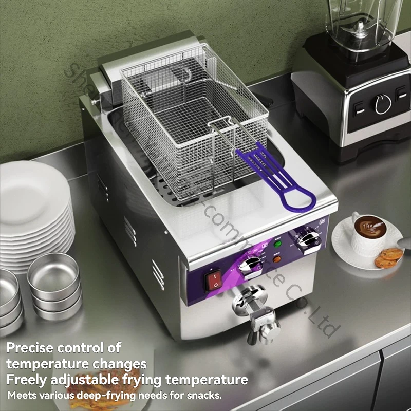 Electric Fryer Commercial Fried Chicken Fryer Commercial Fried Skewers Chicken Chops French Fries Valve Electric Deep Fryer