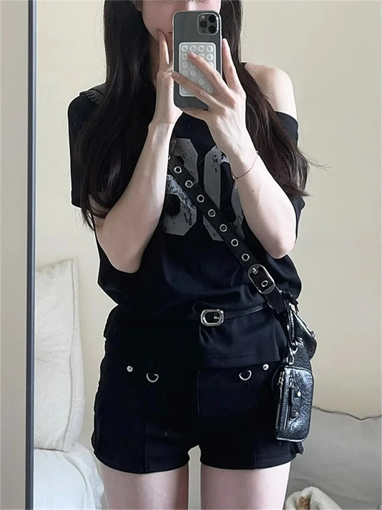 ملابس العمل الأمريكية الرجعية الدنيم orts المرأة حجم كبير منخفضة الخصر تشديد ألف خط ملابس العمل فائقة فورت السراويل الساخنة عالية الخصر الجينز