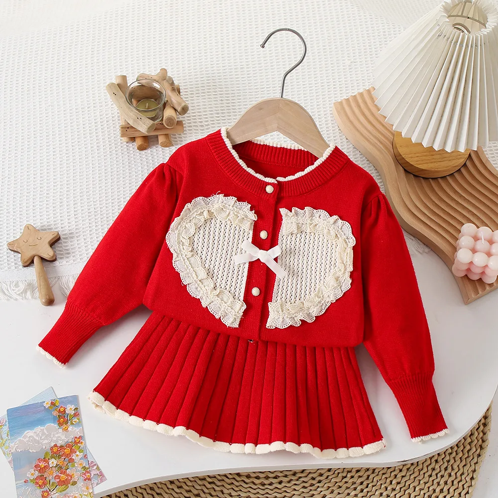 Baby Girl Clothes Set Winter Knitted Cardigan Clothing for Baby Girl Kid Clothing Kids Wear New Style Sweater Children Clothing