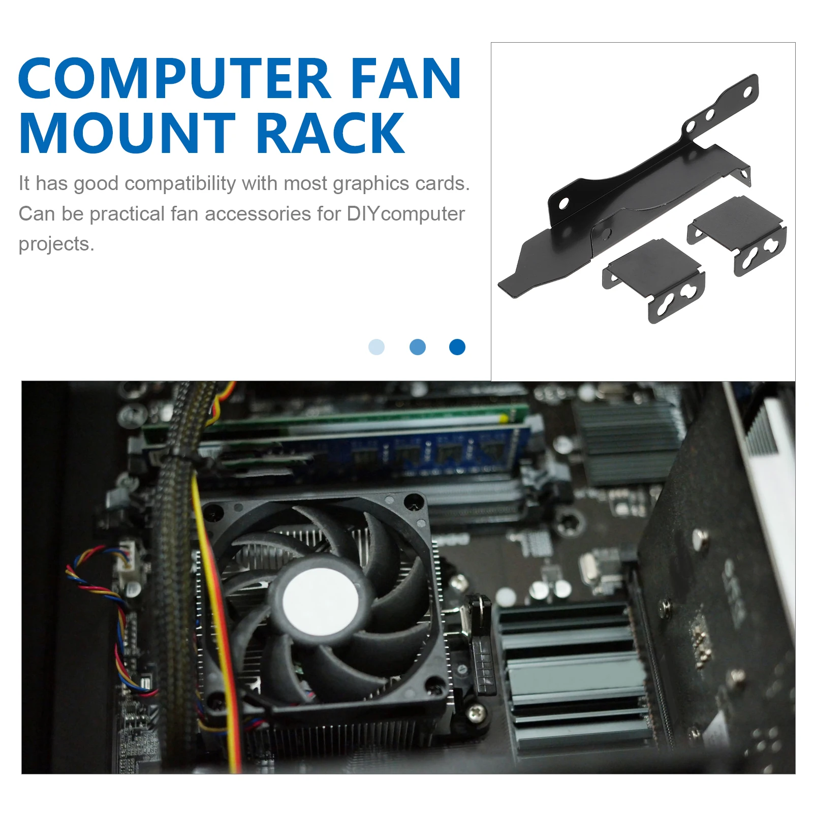 

1 комплект, охлаждающий кронштейн с двумя вентиляторами, универсальная стойка для крепления слота PCI, прочный железный черный, совместимые с видеокартой, аксессуары для ноутбуков