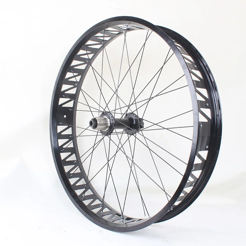 26 Inch Snow Bike Fatbike Wheel 150x15mm 197x12mm Barrel Shaft Aluminum Alloy Front 2 Rear 5 Bearing Hubs 26x4.0 Fit 26x4.9 Tire