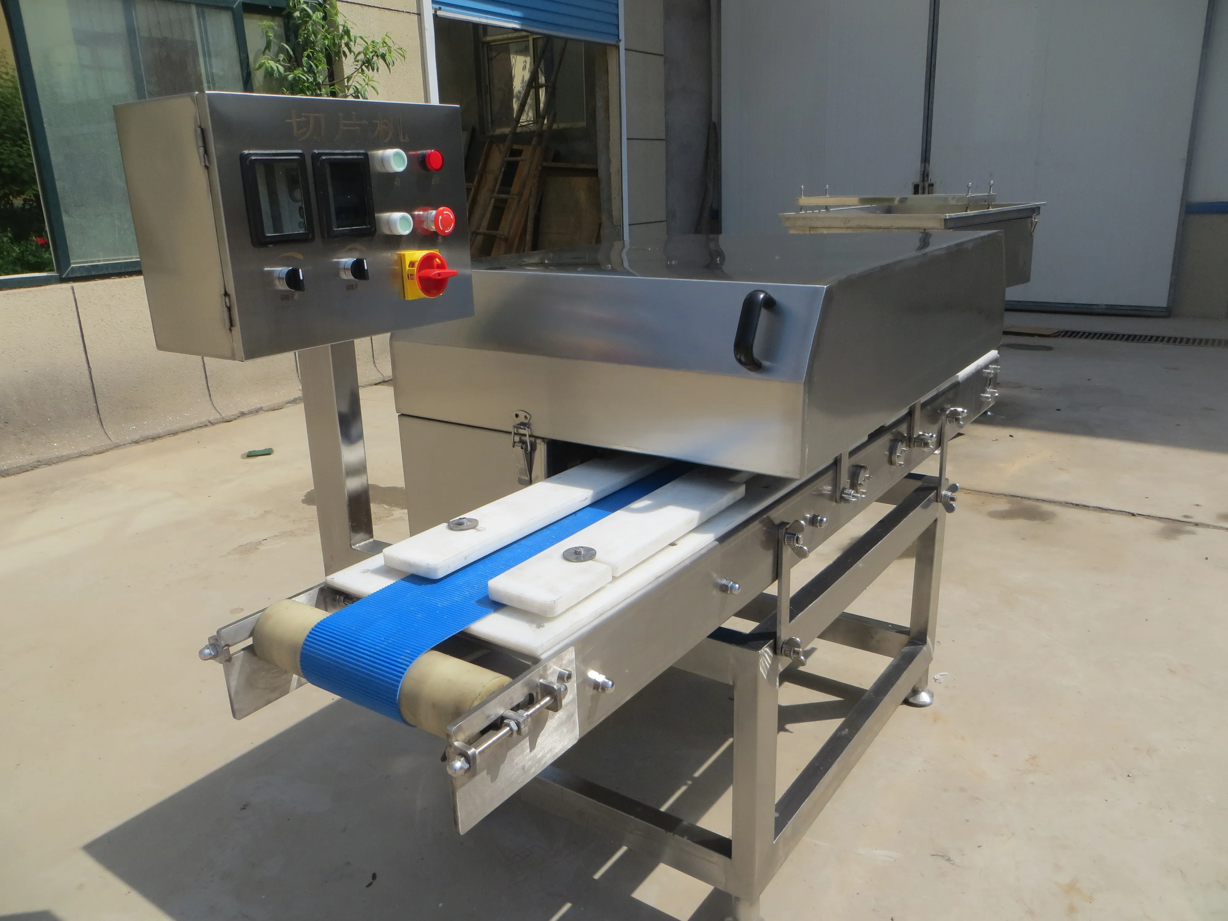 Автоматическая горизонтальная машина для нарезки мяса куриной грудки, машина для резки лосося