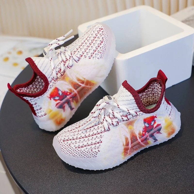 

Disney Spiderman Children's Thick Soft Soled Sports Breathable Casual Sneaker Outdoor Non Slip Kids Fashion Running Shoes