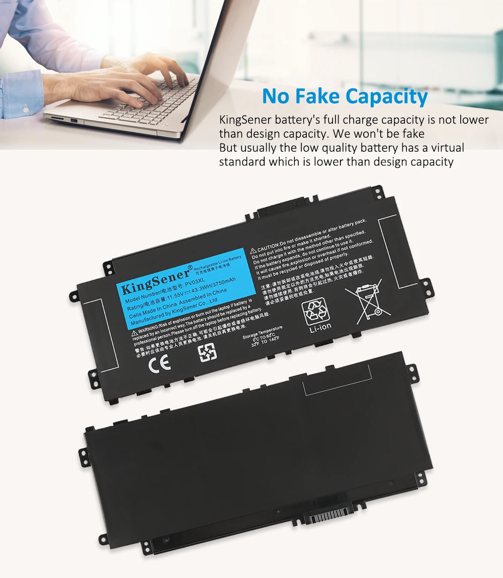 KingSener PV03XL PP03XL Battery For HP Pavilion X360 13-BB 14-DV 14-DW 14M-DW 14-DK HSTNN-LB8S HSTNN-DB9X HSTNN-OB1P L83388-421