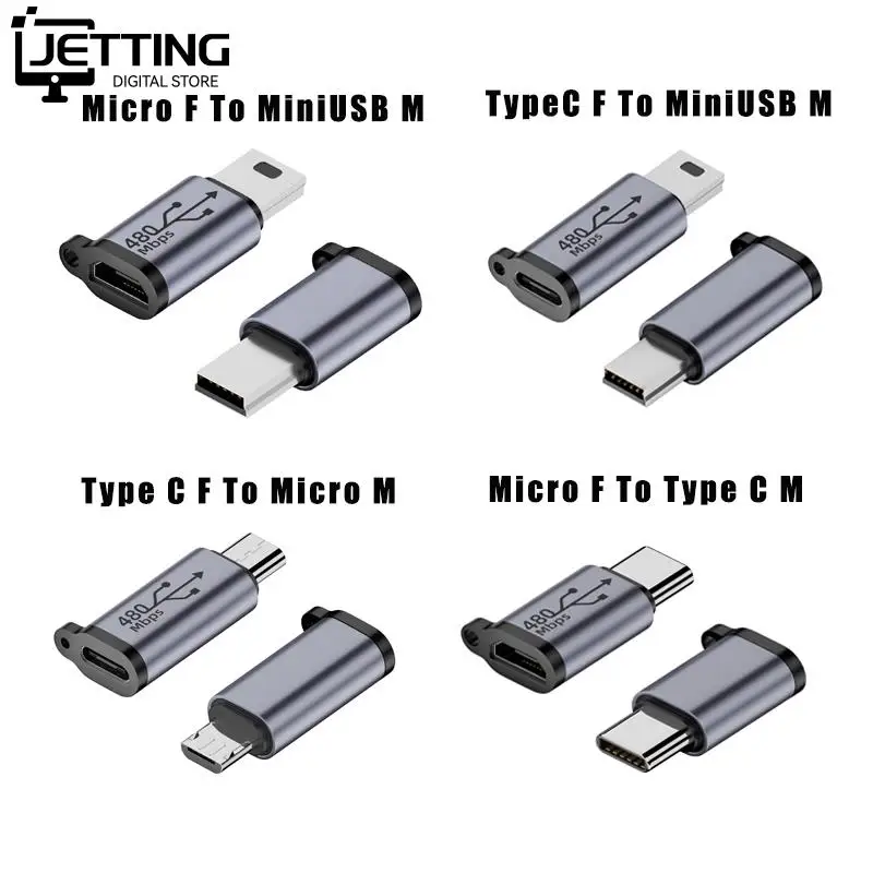 Type C Female To Micro USB/TypeC Female To Mini USB/Micro USB Female To Type C/Micro USB Female To Mini USB Connector Adapter