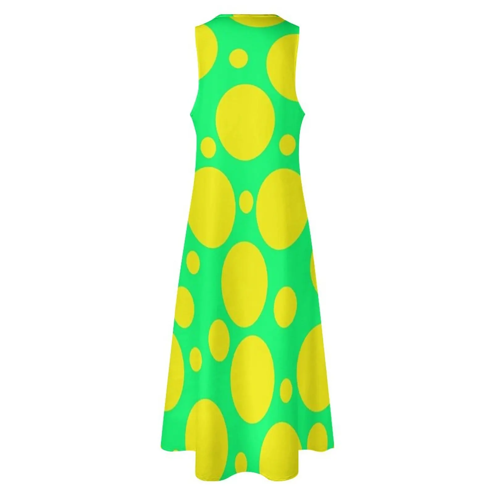 Polka Dots in Lime Green and Yellow Long Dress dress for women chic and elegant woman dress