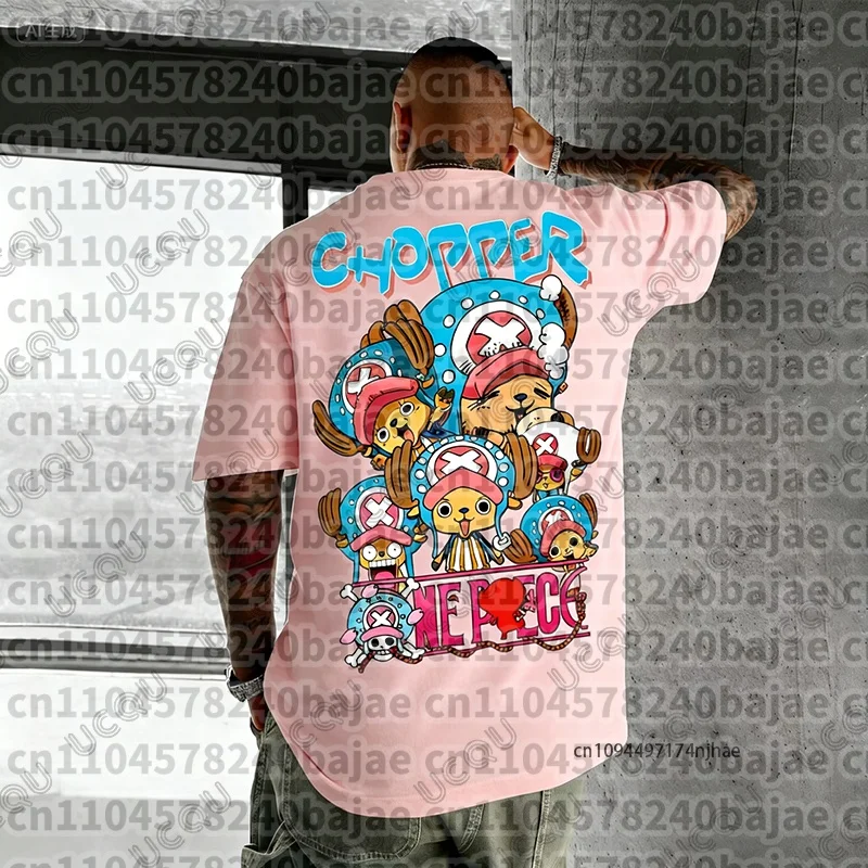 2026 New One Piece Chopper Anime Graphic Print Men's Cotton T-shirt Summer Short Sleeve Tees Casual Clothes Oversized Unisex Top - view 4