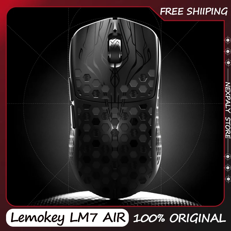 Mouse Gamer Sem Fio Lemokey LM7 AIR com Sensor PAW3950 de Fibra de Carbono, Baixa Latência e Micro-Movimento TTC Falcon 8K Duplo – Presente Ideal para
