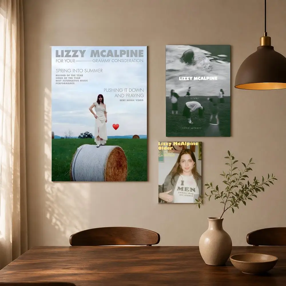 Singer L-Lizzy McAlpine Poster Self-adhesive Living Room Bedroom Party Bar Decor Moisture-proof Fade-resistant HD