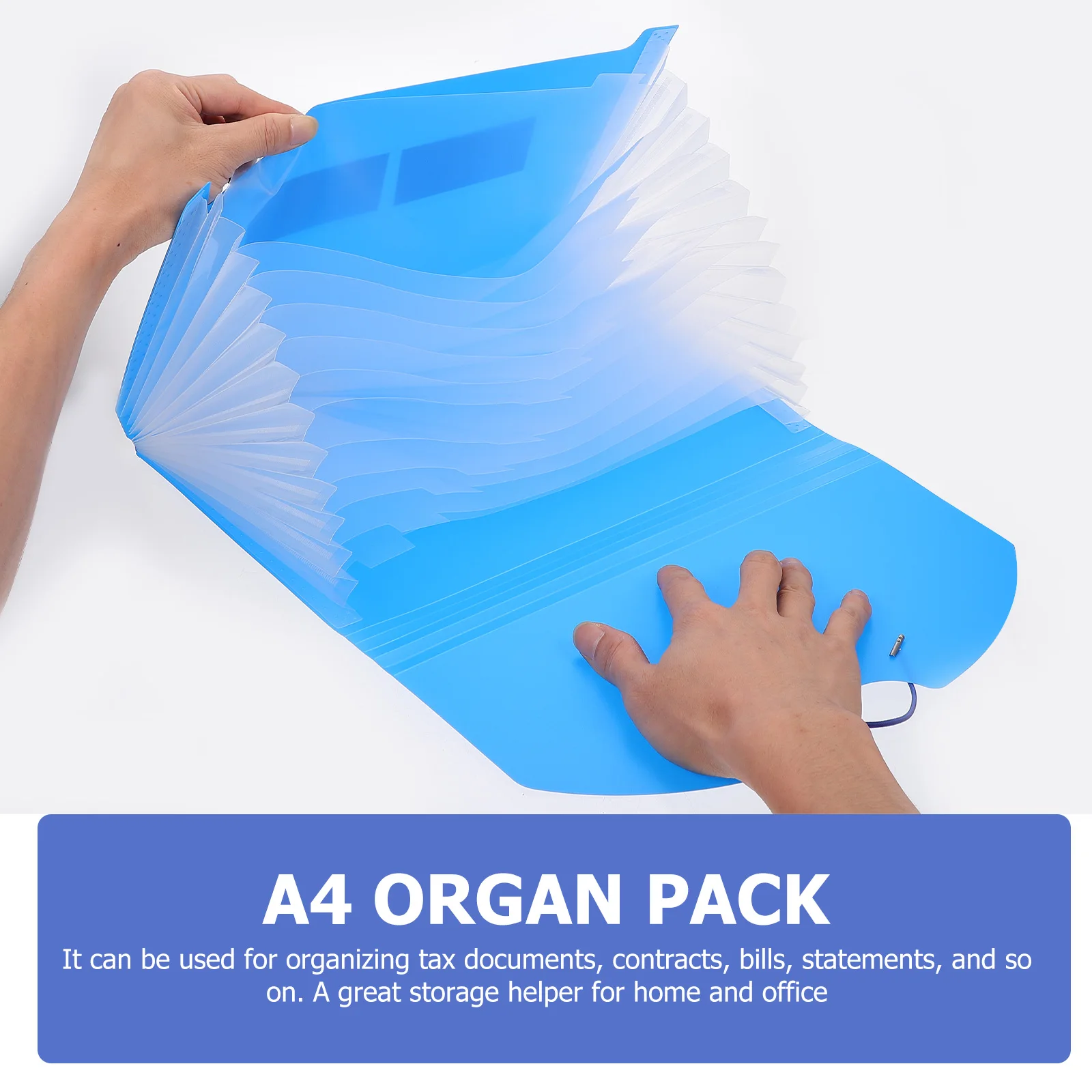 1 قطعة مجلد A4 بلاستيكي أزرق خفيف الوزن منظم مستندات للمنزل والمكتب والمدرسة كيس التخزين مجلد ملفات Pp المحمولة