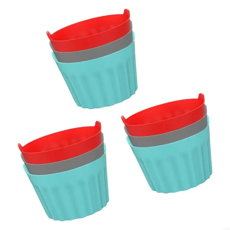 3/6/9 قطعة مقاومة للحرارة سيليكون أكواب الخبز آمنة الهواء القلي آلة الملحقات غير لاصقة قابلة لإعادة الاستخدام قوالب سهلة الإصدار