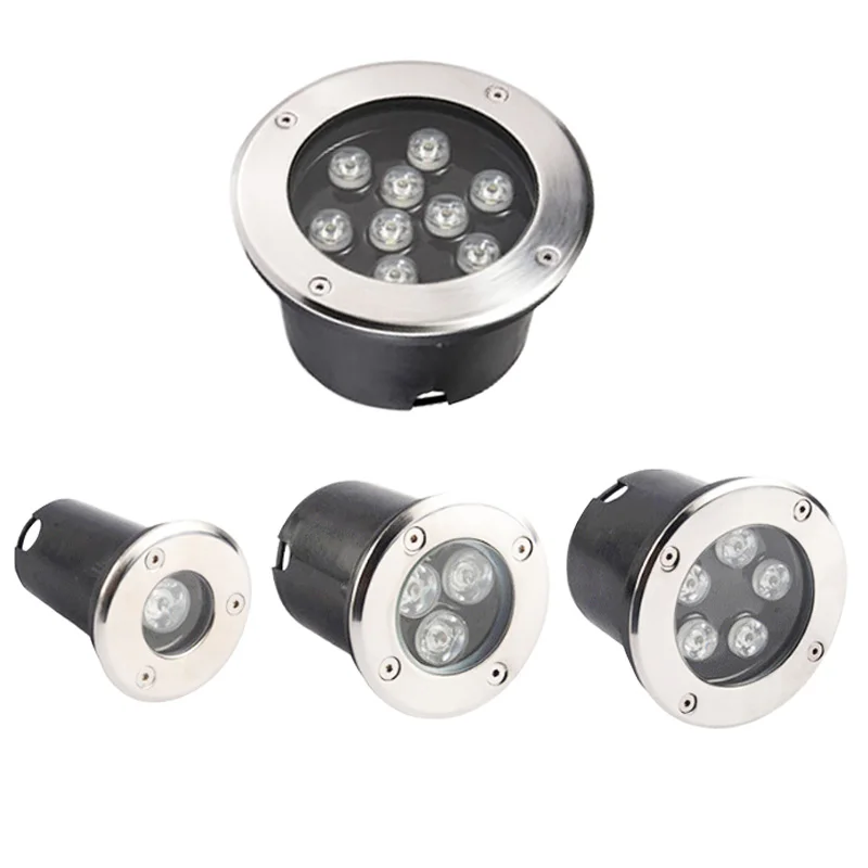 Waterproof Led Light Garden Underground Lamps 3W 5W 7W 9W IP68 Outdoor Buried Path Spot Recessed Ground Lighting 85-265V DC12V