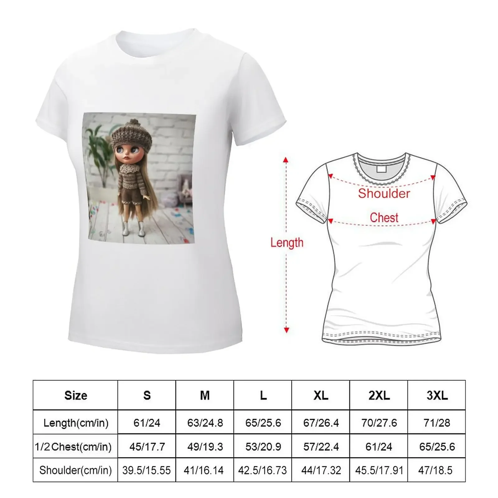 Dolls, doll blythe, for children, for girls T-shirt plus size tops oversized Women's cotton t-shirt