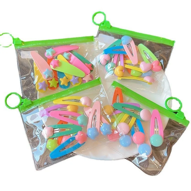 10pcs/set New Korean Macaron Color Heart Star Bunny Ball Hair Clips For Women Girls Solid Resin Hair Pins Barrettes for Toddler view 5