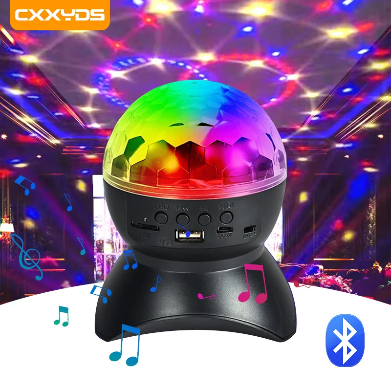 

Wireless Disco Ball Party Lights Bluetooth Speaker RGB LED TF Card Player Sound Activated DJ Music Lamp Wedding Party Bar KTV