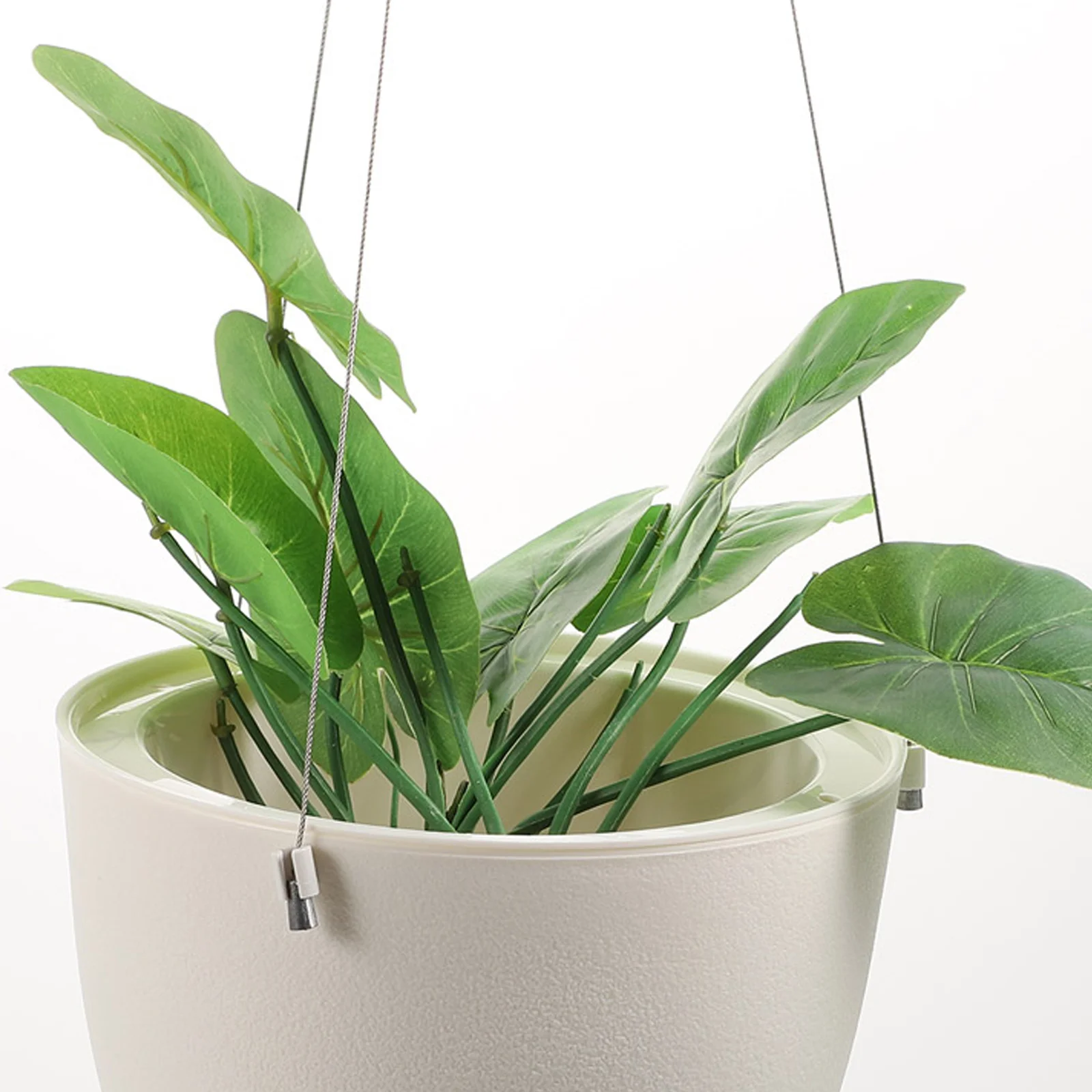 

2pcs Water Storage Hanging Flowerpot Plastic Planter With Cotton Rope Indoor Outdoor Use Hanging Balcony Flowerpot Plant Pot