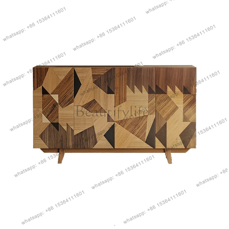 

Italian minimalist side cabinet art abstract color matching storage decorative cabinet