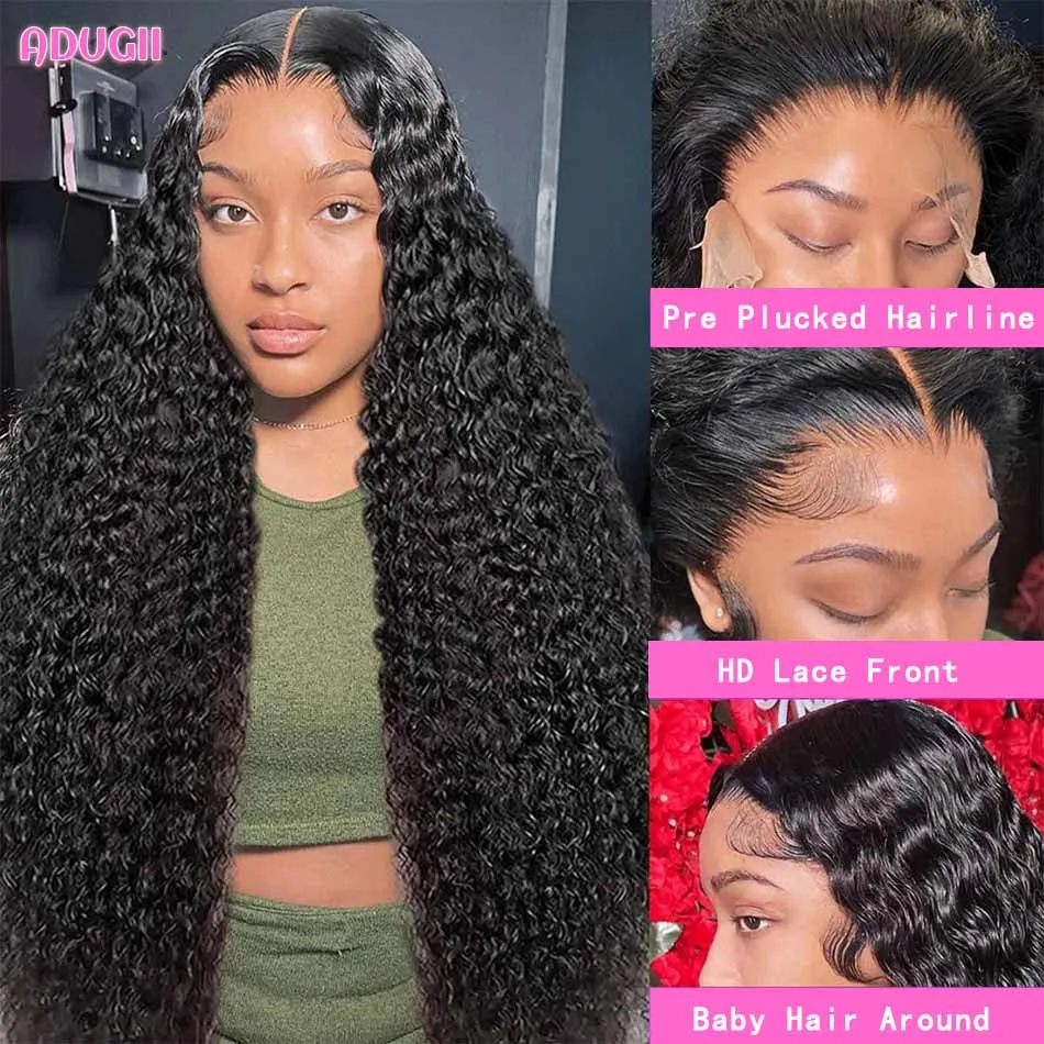 Deep Wave Wigs Transparent 13x6 Lace Front Human Hair Wig 13x4 Curly Lace Frontal Wigs For Black Women With Baby Hair Lace Wig