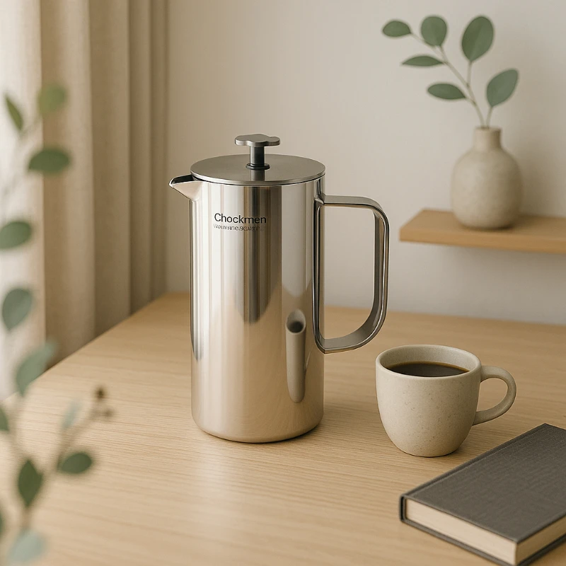 

Stainless Steel Water Jug 2L Pitcher with Ice Guard Metallic Carafe Leakproof Infusion Iced Tea Pot for Home Hotel Decor