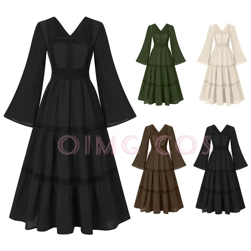 

Halloween European medieval Renaissance costume Victorian colonial dress women's clothing
