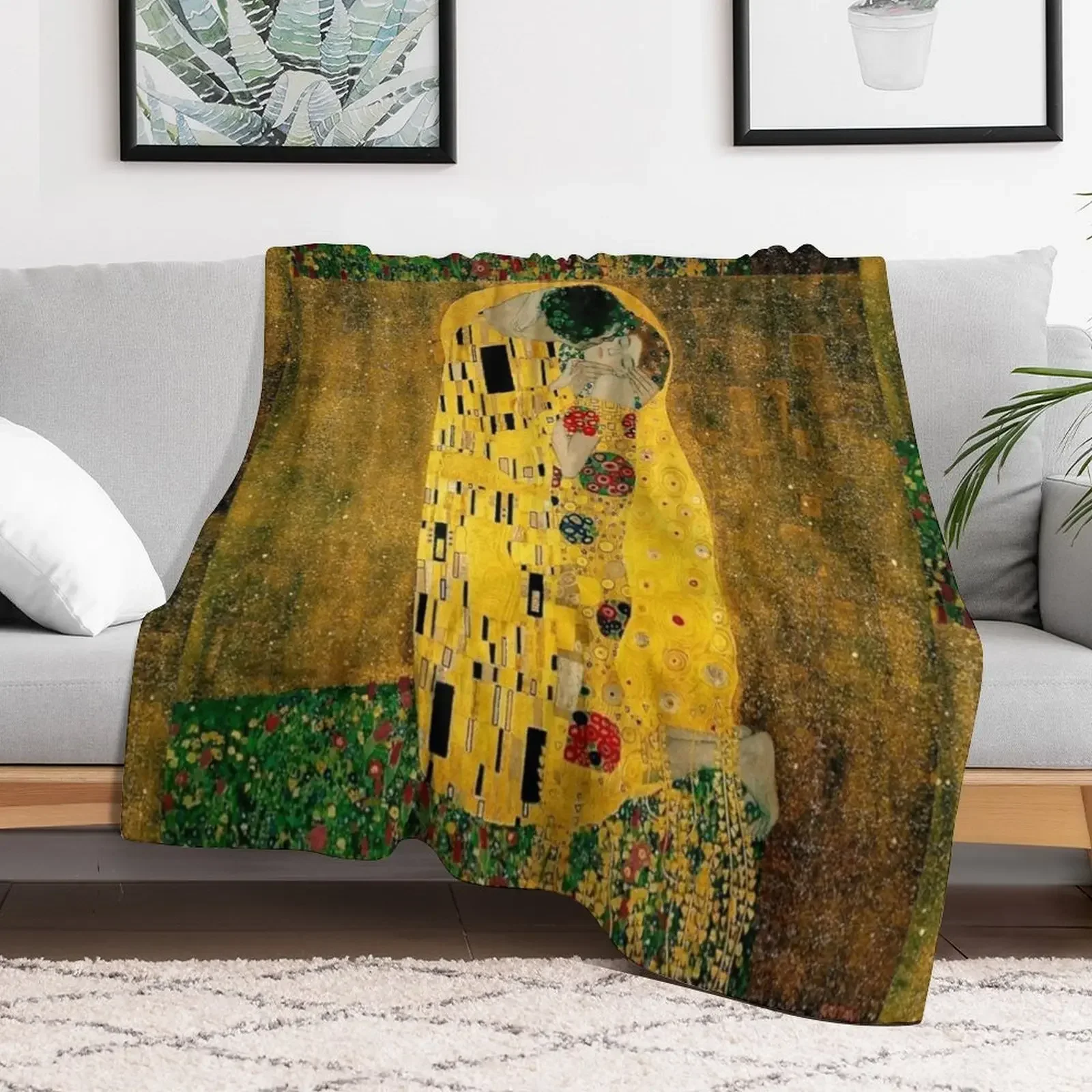 

The Kiss by Gustav Klimt|Liebespaar - The Lovers Throw Blanket Summer Plush Shaggy Blankets