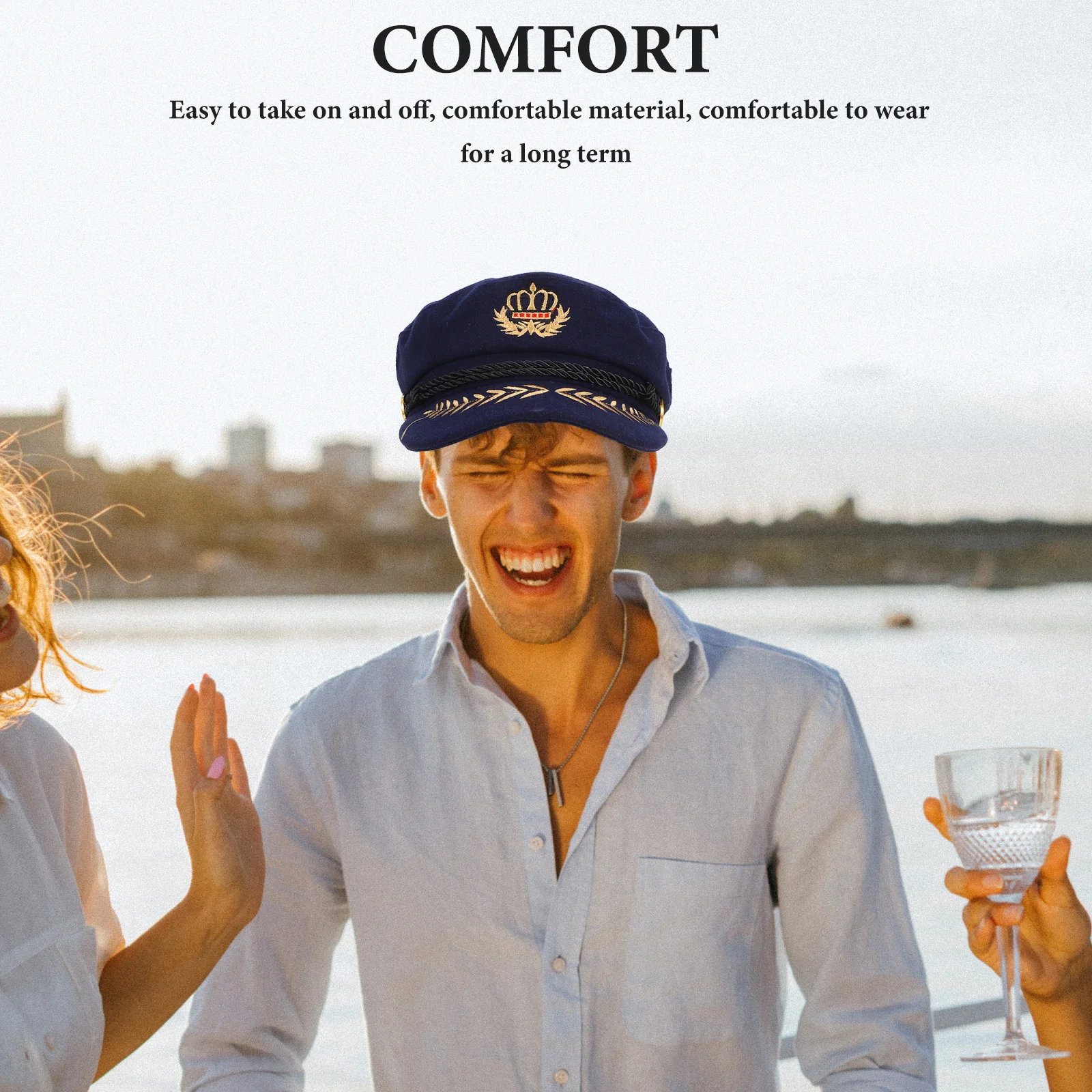 قبعة كابتن البحارة خفيفة الوزن ومتينة ومسامية للرجال والنساء كاجوال لحفلات السفر وقارب كابتن قبعة كوسبلاي