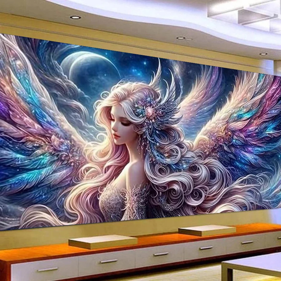 

Woman Diamond Painting Large Size Abstract Angel Diy Full Mosaic Embroidery Cosmic Girl Picture Jewellery Cross Stitch Kits