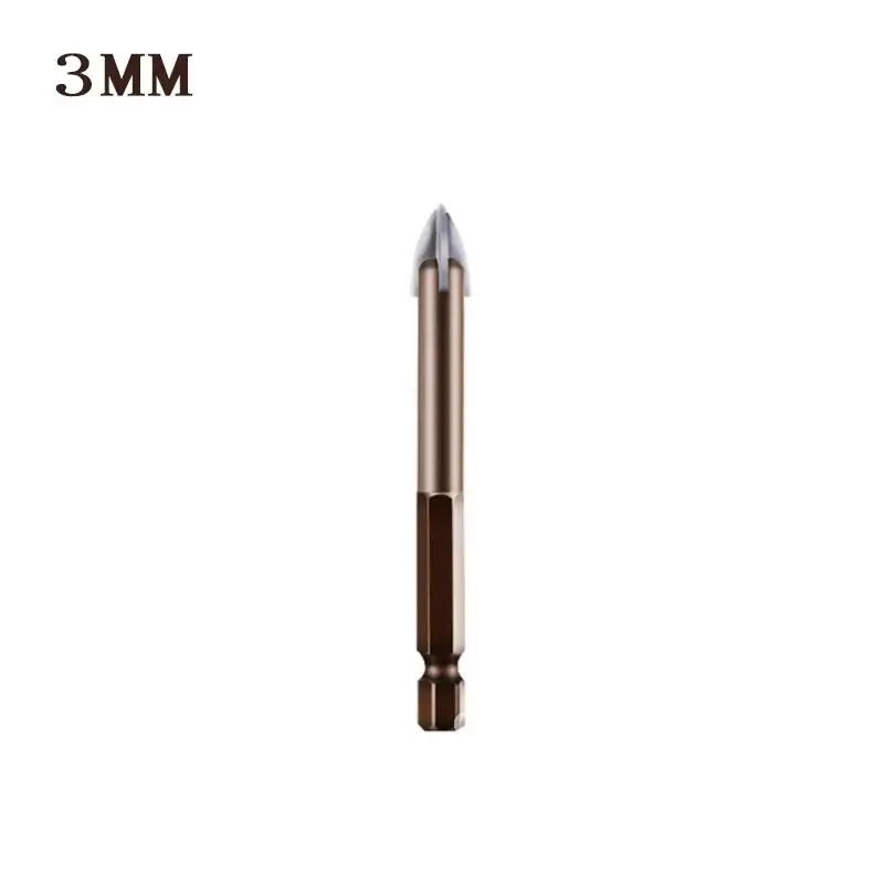 1Pcs Glass Drill Bit Set Carbide Alloy Point Glass Drill Bit Set Carbide Alloy Point Tile Glass Cross Spear Head Drill Bits 8MM