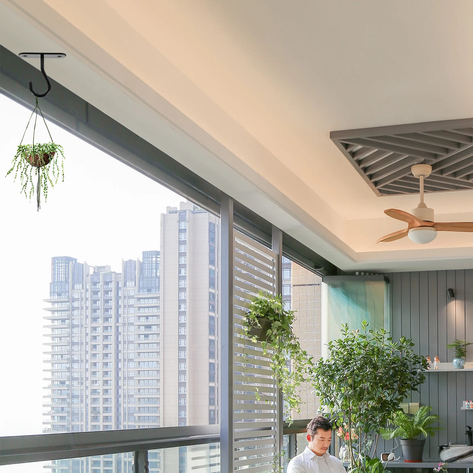 

2Sets Ceiling Hooks Plant Hangers High Hardness Rustproof for Chandeliers Ornaments Wall Mount Decorations Ceiling Hooks