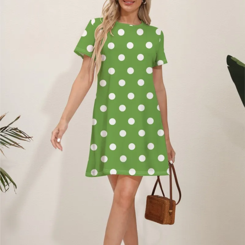 Y2k Vestidos Summer Club Outfits For Women's Short Sleeved Round Neck Printed Mini Dresses Clear And Sweet A-line Dress S-2XL image 5