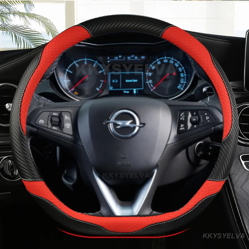 Car Steering Wheel Cover D Shape Leather For Opel Astra 2015-2021 Corsa Combo Mokka 2018-2021 Grandland X Insignia CT 2017-2022