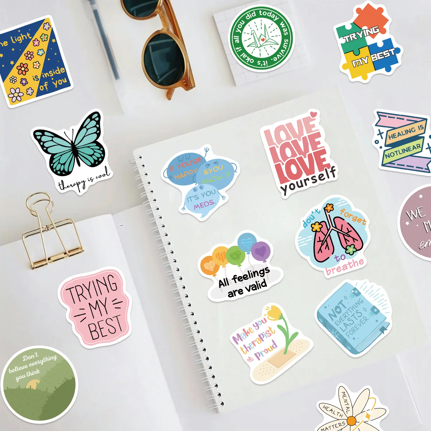

10/30/50PCS Mental Health Cartoon Graffiti Stickers Waterproof Decals Toy Gifts DIY Refrigerator Skateboard Rider Case Bookshelf