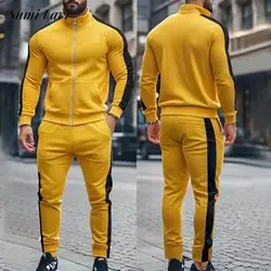 Casual Tracksuits Mens Autumn Fashion Side Striped Jackets And Pants Two Piece Sets For Men Sports Fitness Sweatsuits Streetwear