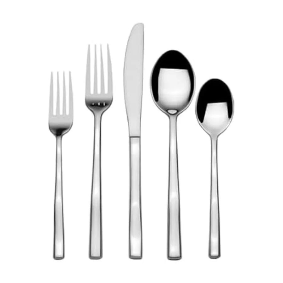

Набор столовых приборов из 20 предметов из кованой нержавеющей стали на 4 персоны, серебристый цвет, прочный кухонный набор с премиальным покрытием, 18 апреля.