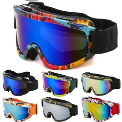 Gafas de esquí de doble capa para motocicleta, gafas a prueba de viento, antiniebla, UV400, deportes al aire libre, ciclismo, Snowboard, Unisex, Invierno